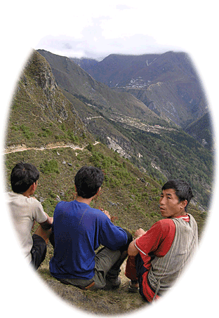 Nepali porters resting
